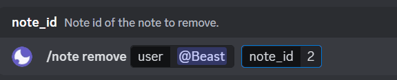 Note Remove Command